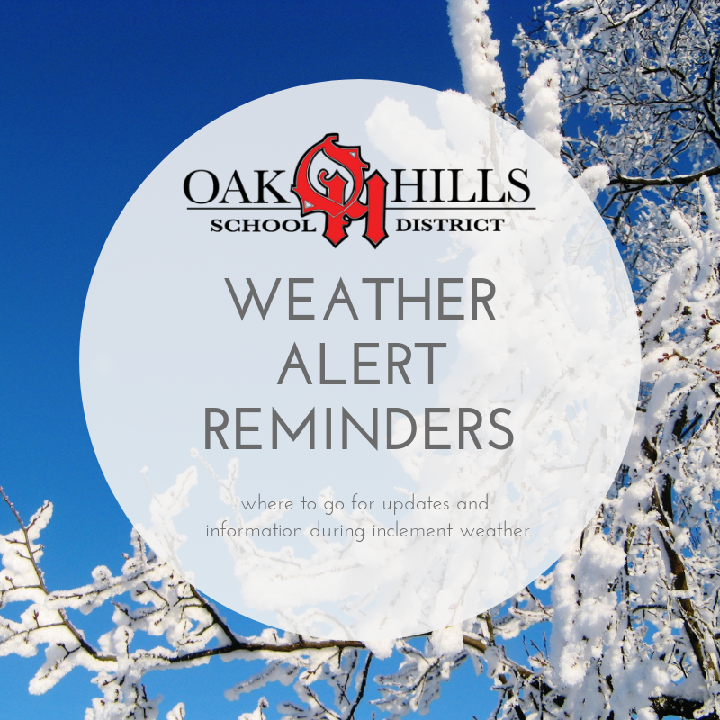snow scene with Oak Hills logo